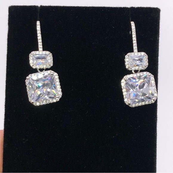 4ct Princess Cut Earrings - Picture 7 of 8